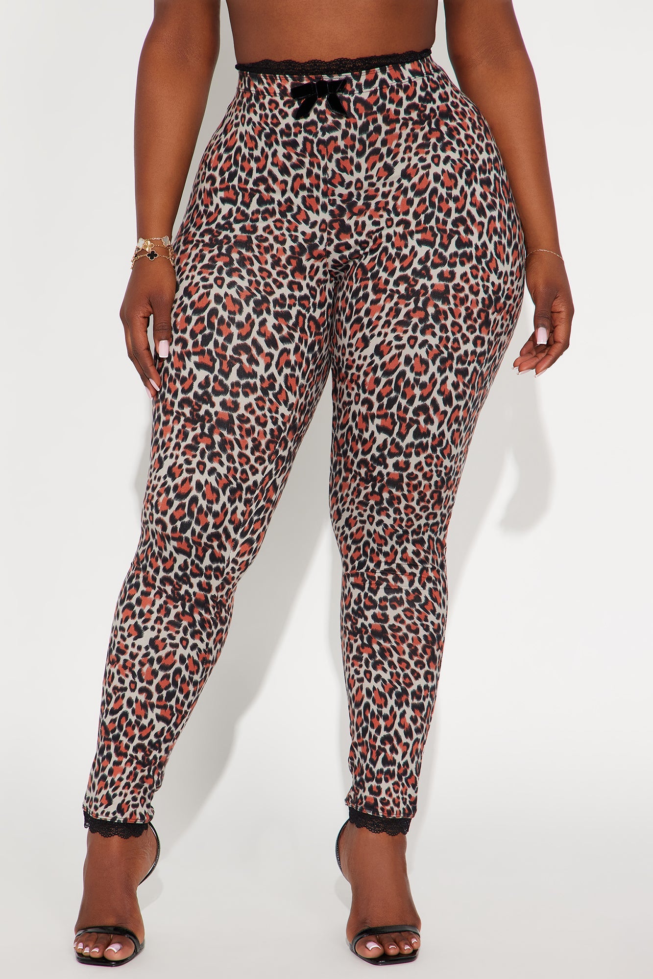 Florentina Lace Trim Legging - Burgundy/combo