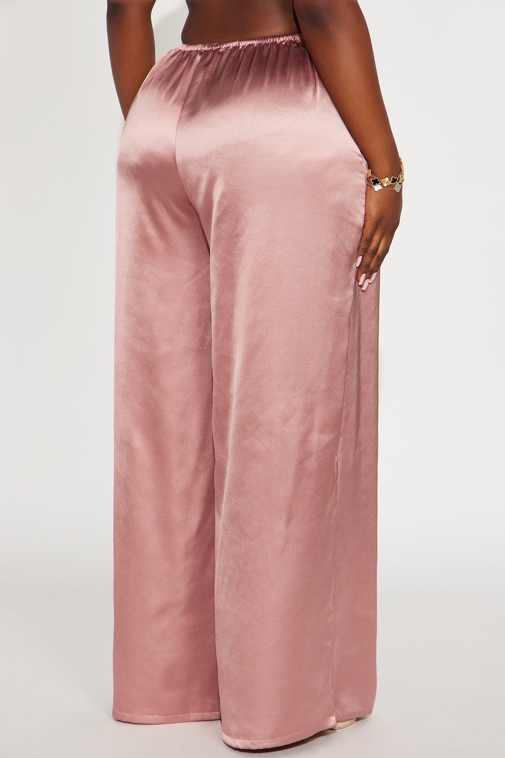 Shine On Satin Wide Leg Pant 32″ - Rose