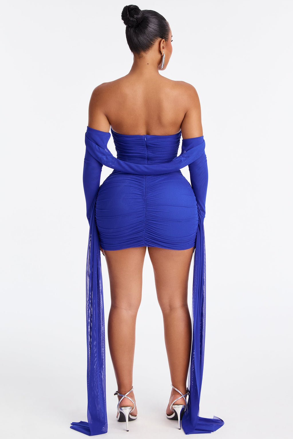 Treat Me Like Royalty Draped Mesh Mini Dress Set - Royal