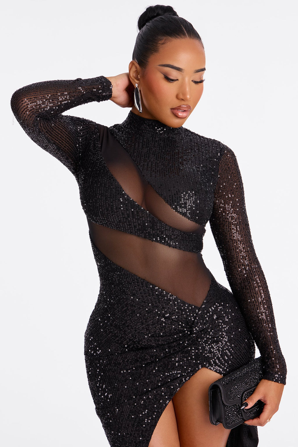 Having A Moment Sequin Maxi Dress - Black