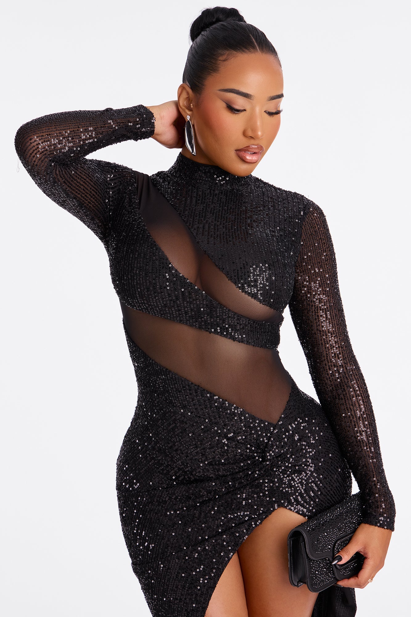 Having A Moment Sequin Maxi Dress - Black
