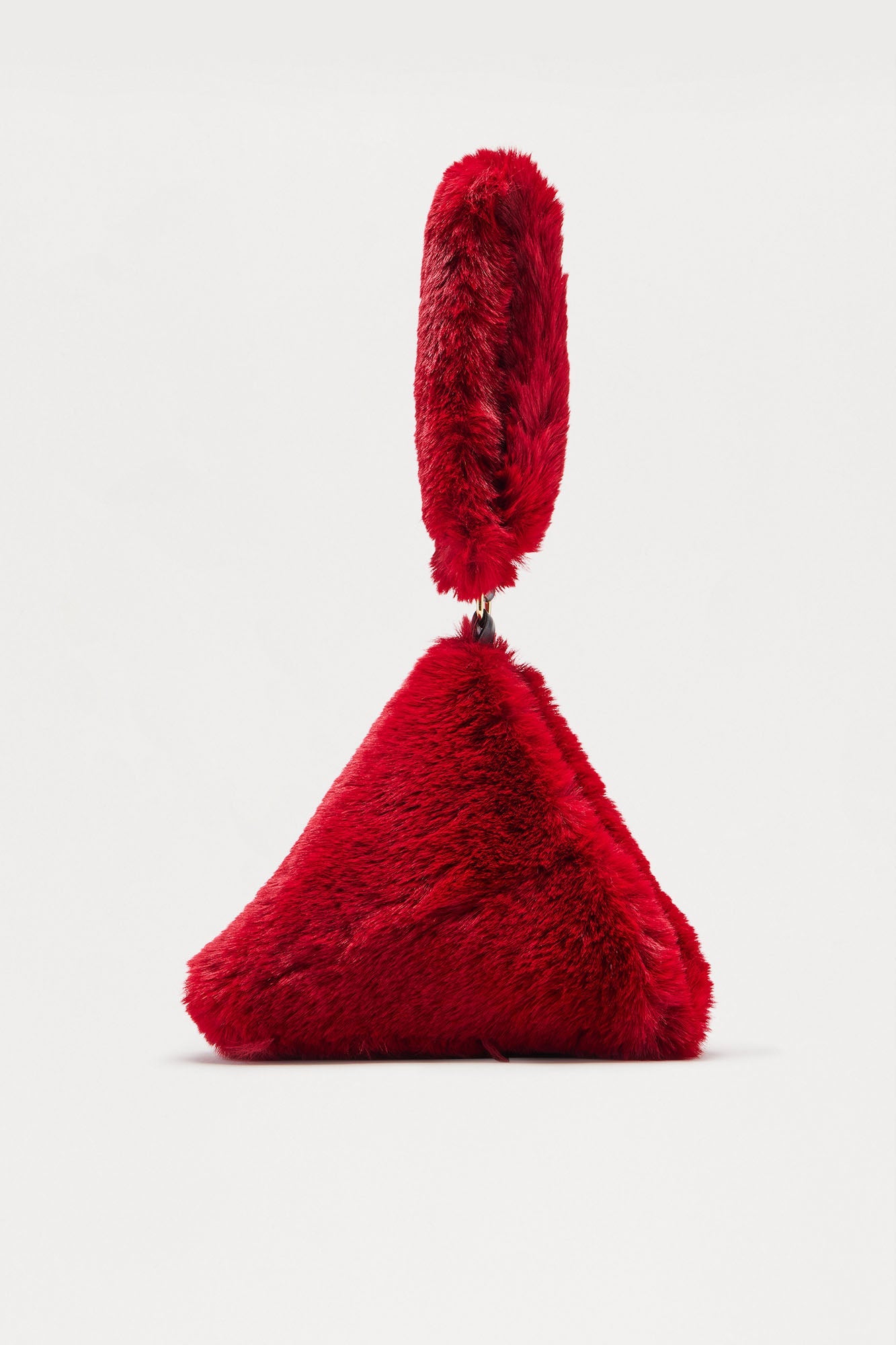 Noir Soiree Faux Fur Clutch - Burgundy