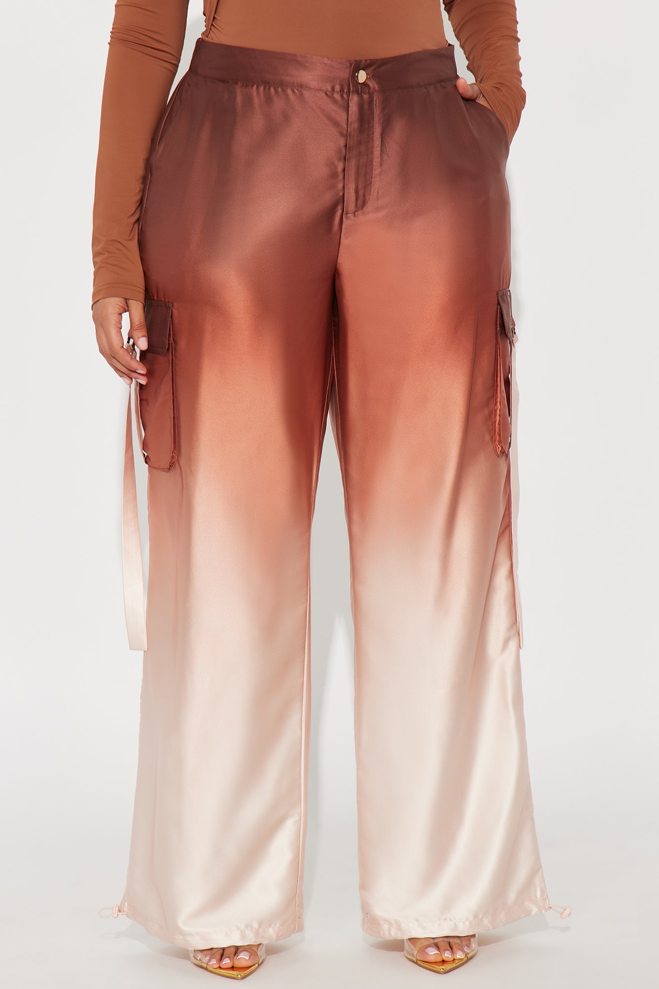 City Sunsets Ombre Satin Jogger Pant 32″ - Brown/combo
