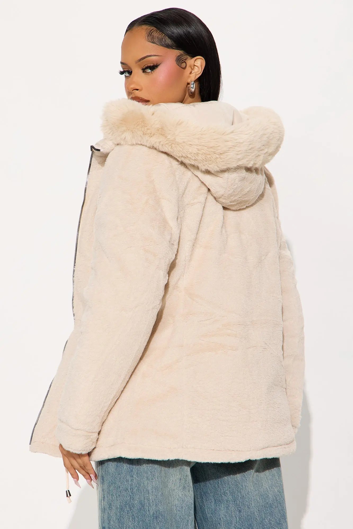 Fireplace Cozy Reversible Puffer Jacket - Sand 