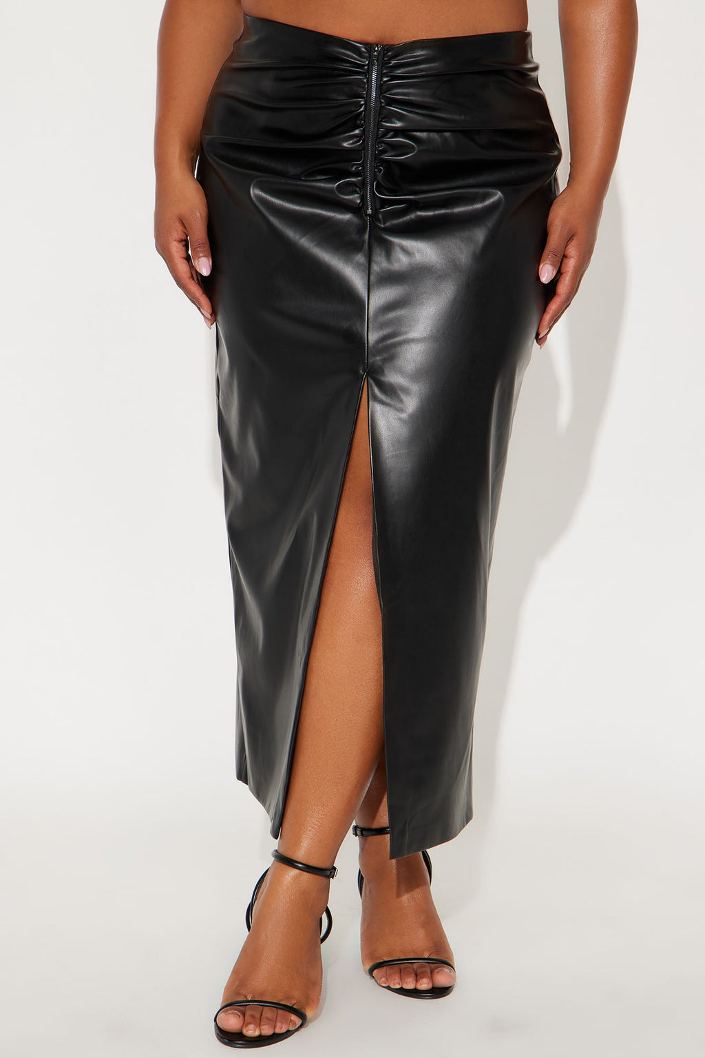 Not That Into You Faux Leather Maxi Skirt - Black