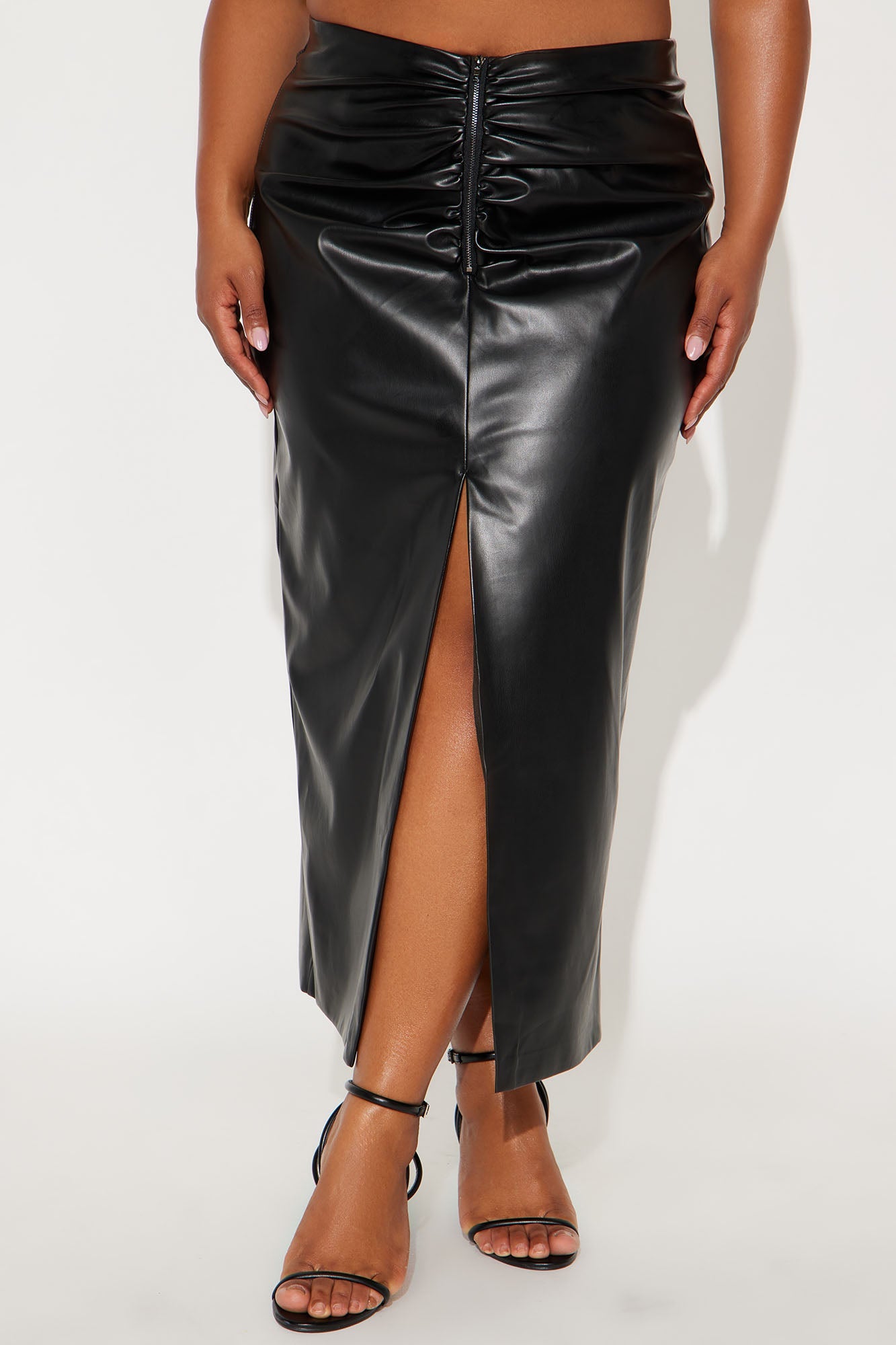 Not That Into You Faux Leather Maxi Skirt - Black