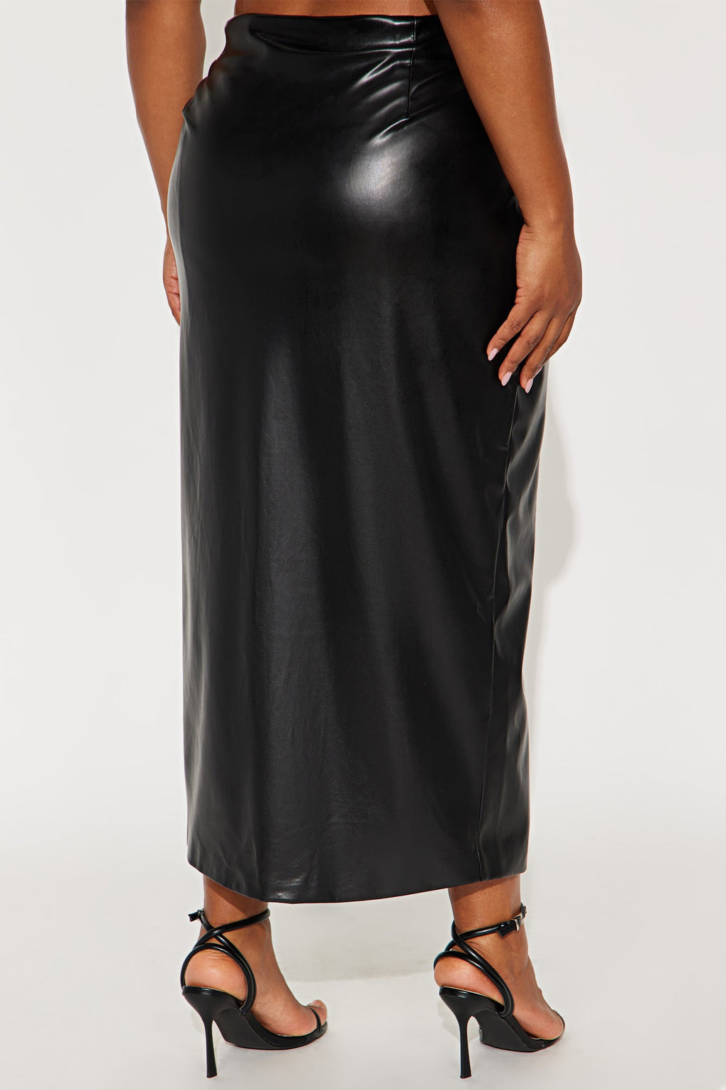 Not That Into You Faux Leather Maxi Skirt - Black