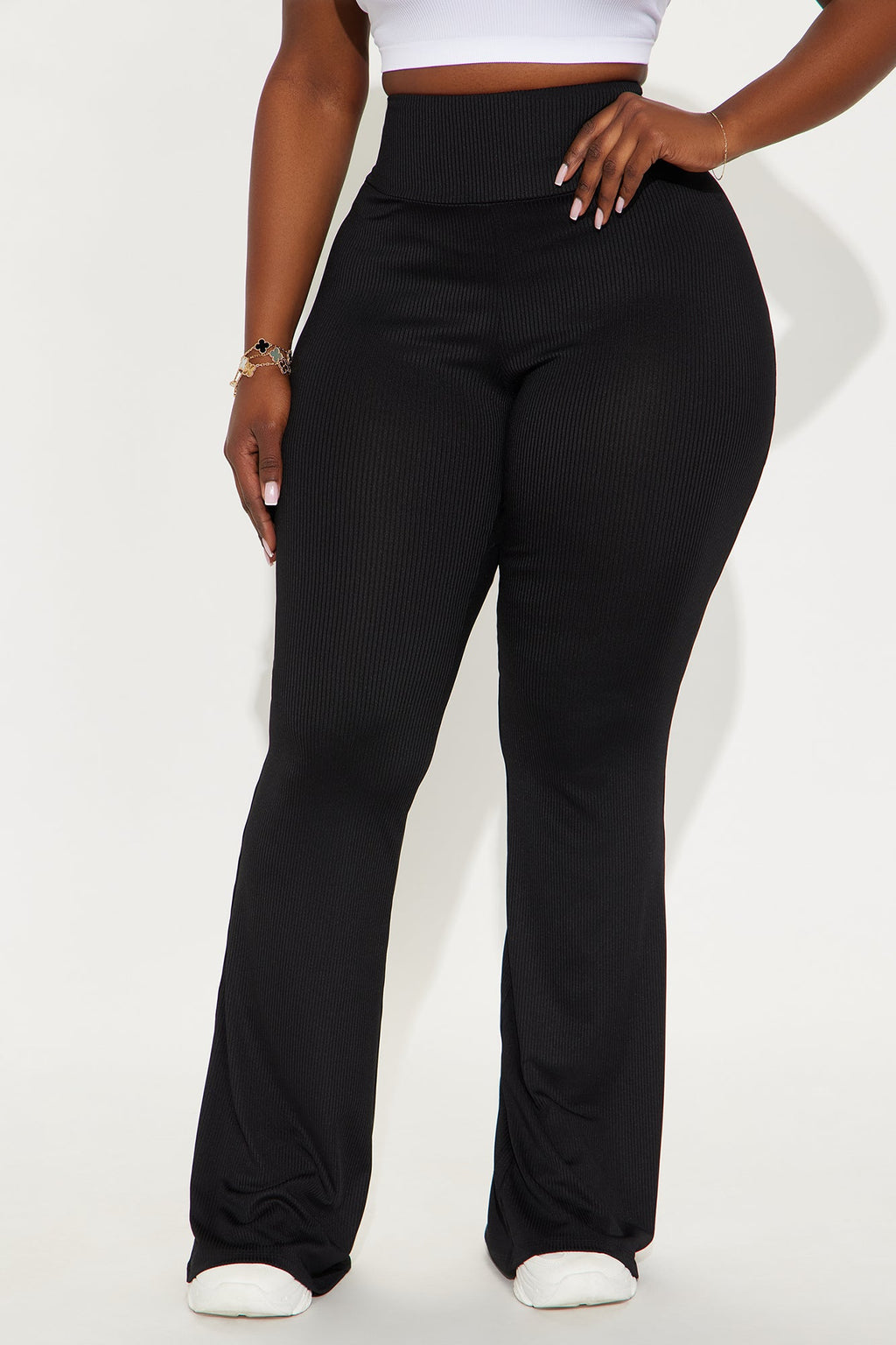 Tall Amber Ribbed Flare Pant - Black 