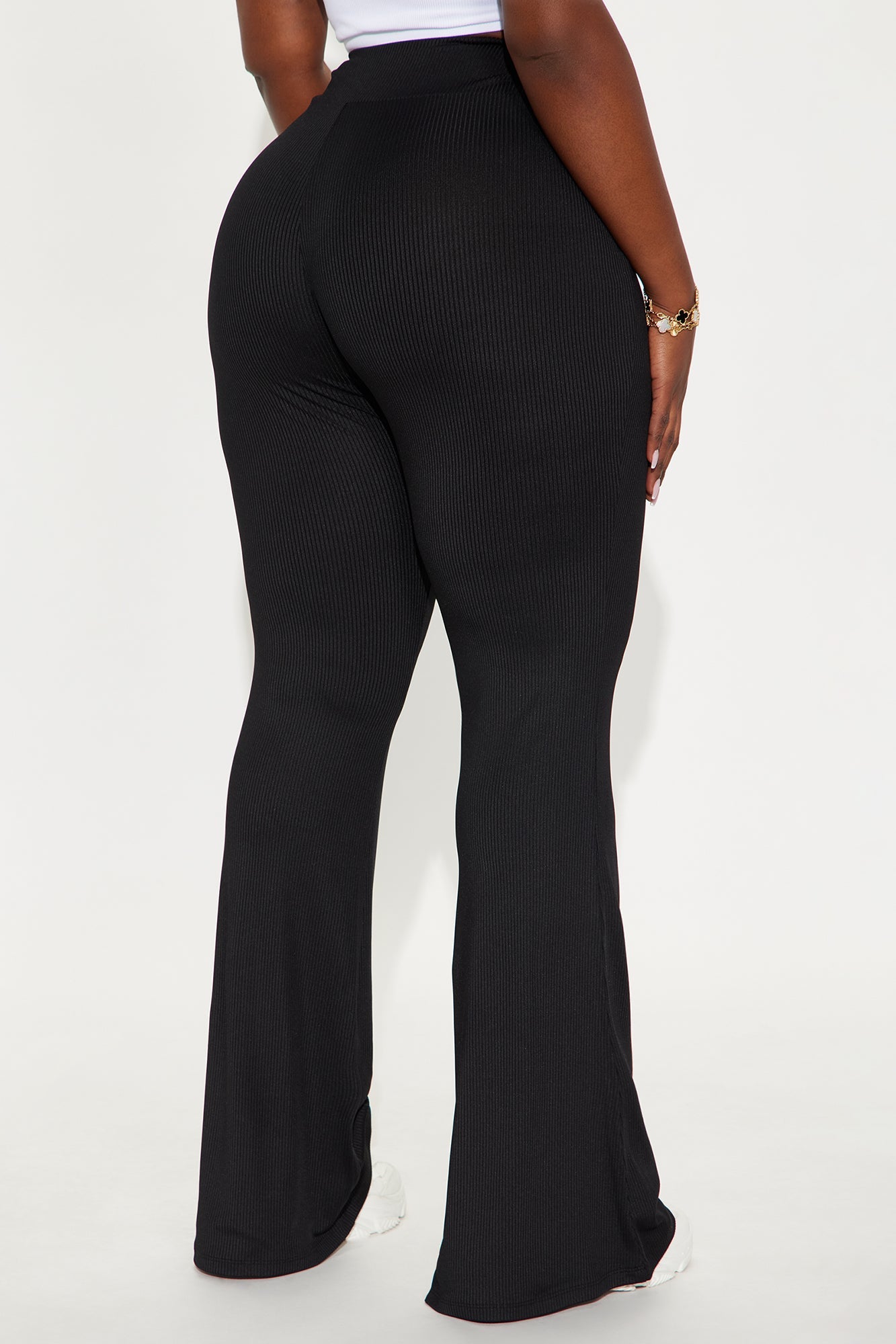 Tall Amber Ribbed Flare Pant - Black 