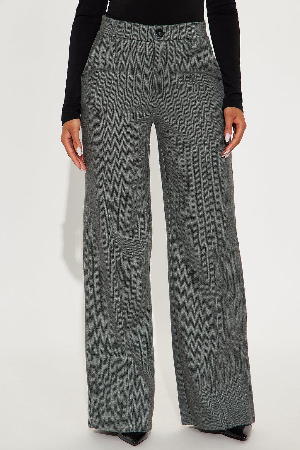 Marlena High Rise Wide Leg Pant 33 - Charcoal
