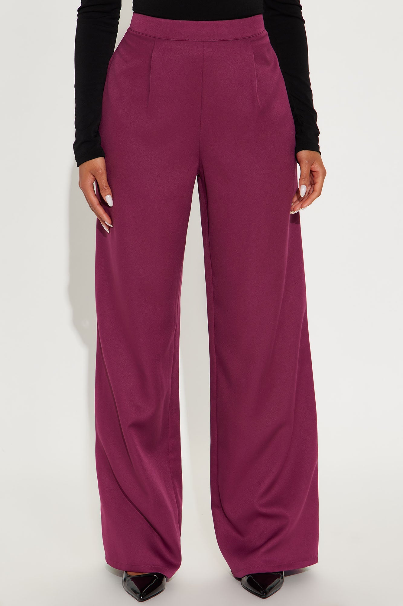 Rumor Has It Crepe Woven Wide Leg Pant 32 - Raspberry