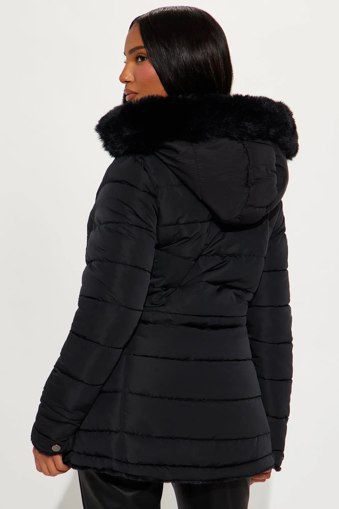Fireplace Cozy Reversible Puffer Jacket - Black 