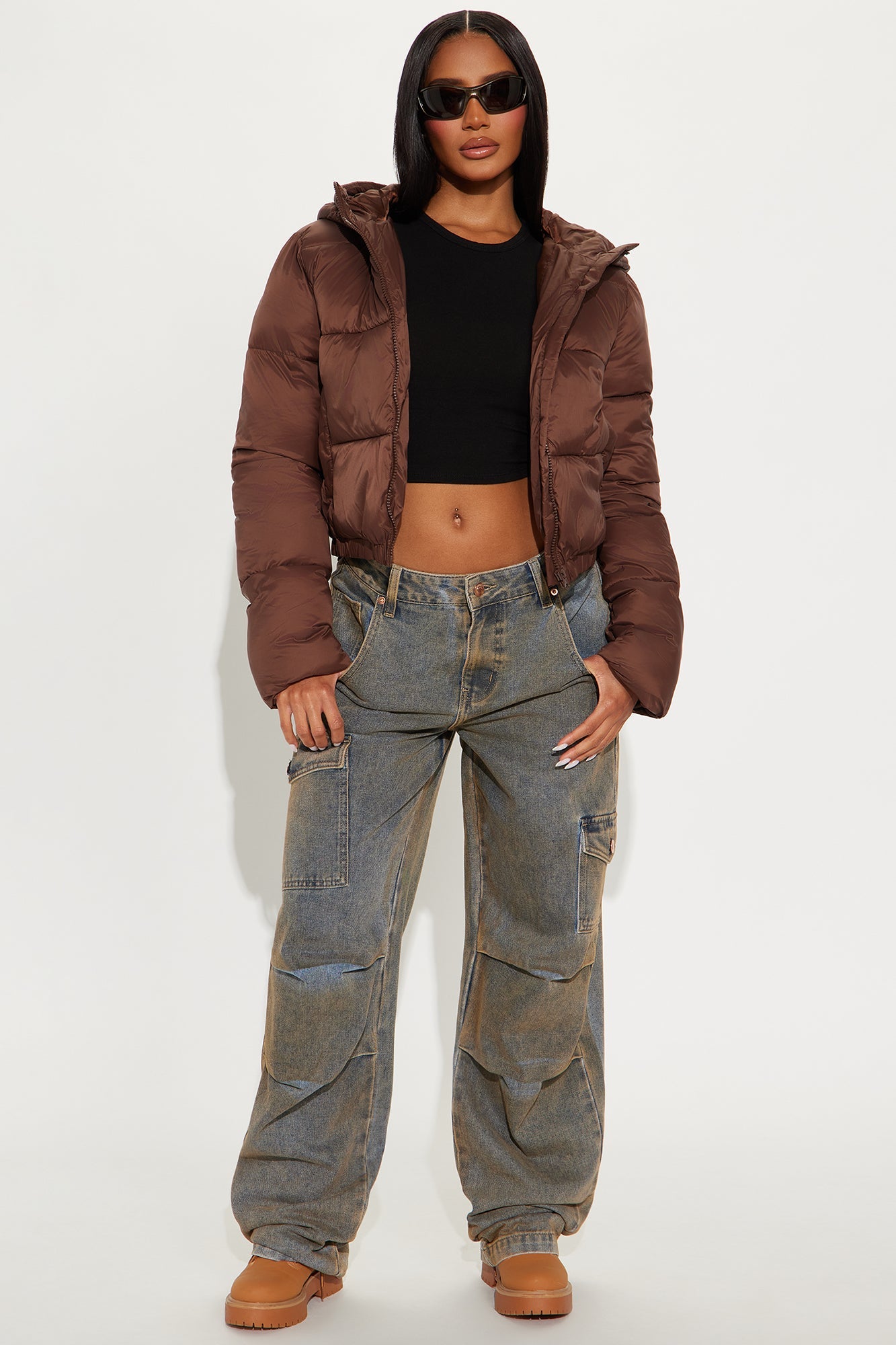 Up And About Puffer Coat - Chocolate