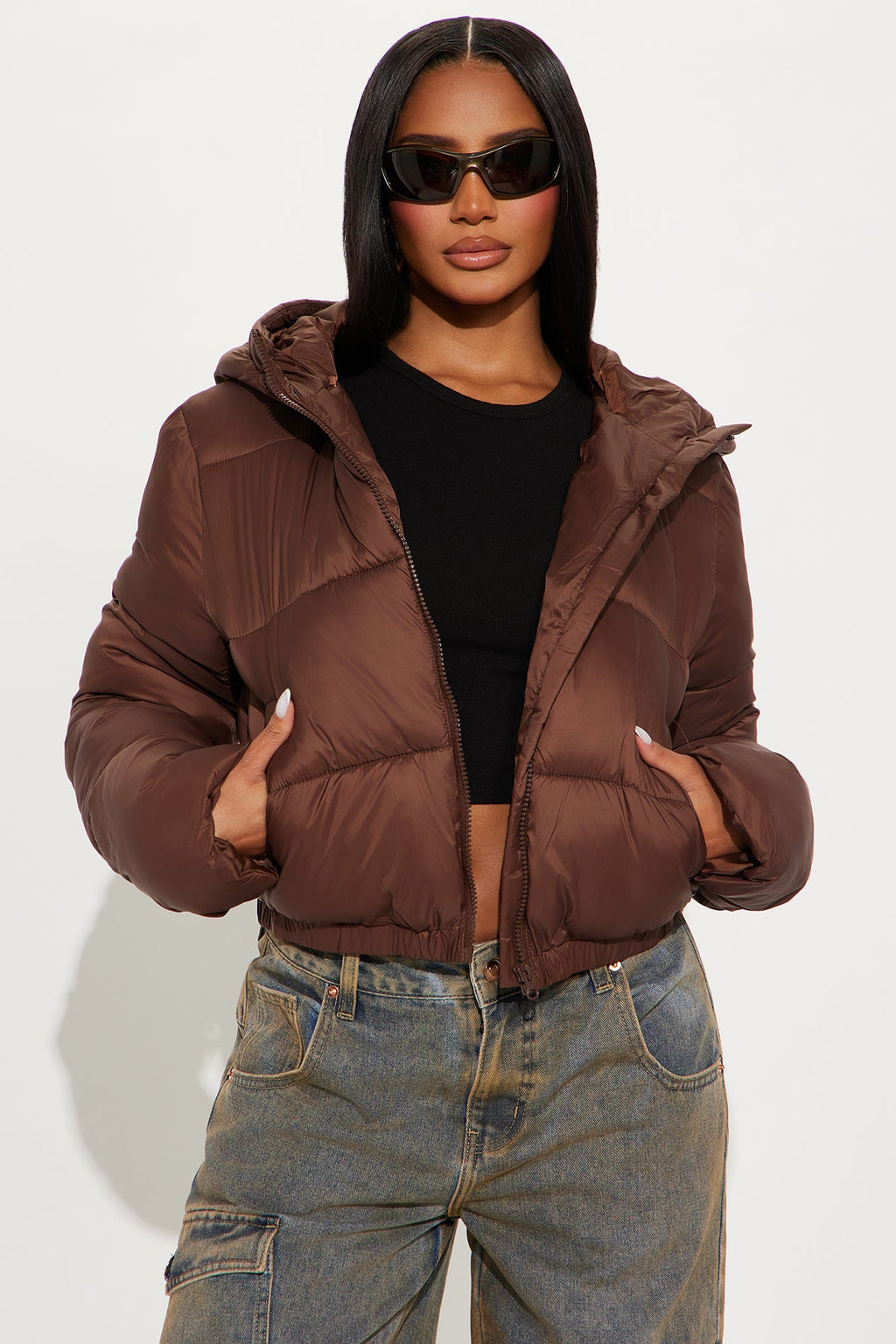 Up And About Puffer Coat - Chocolate