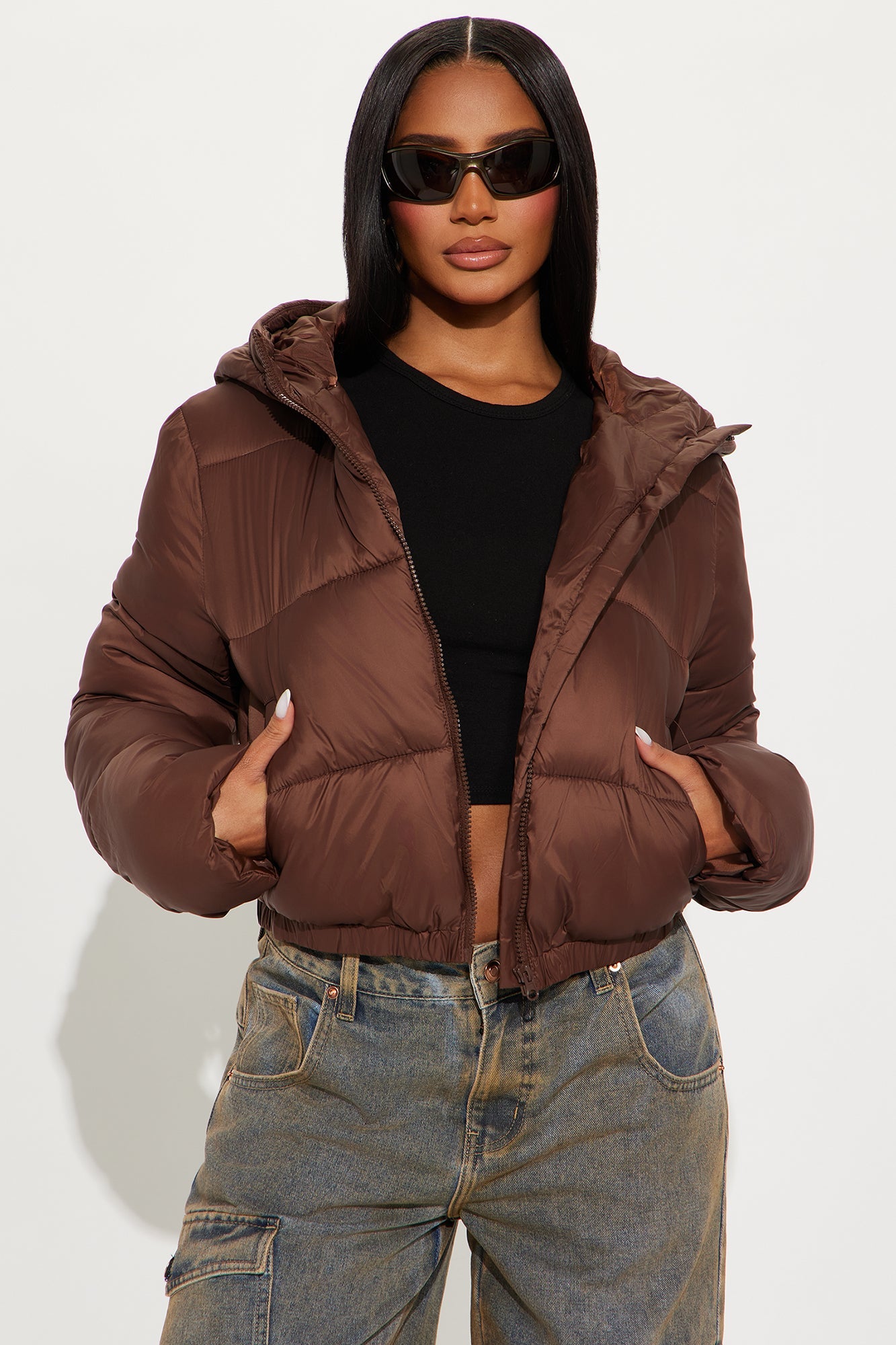 Up And About Puffer Coat - Chocolate