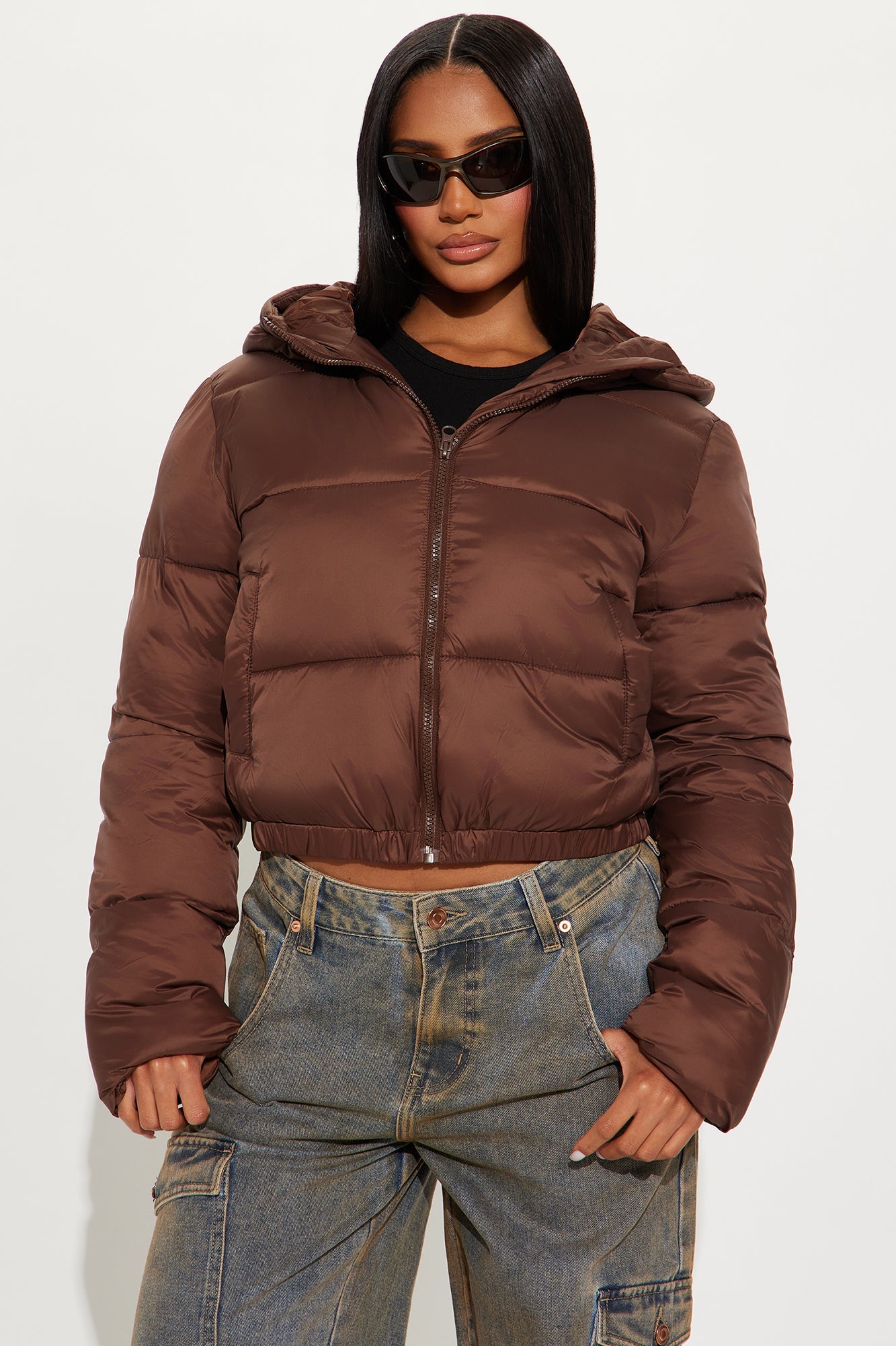 Up And About Puffer Coat - Chocolate