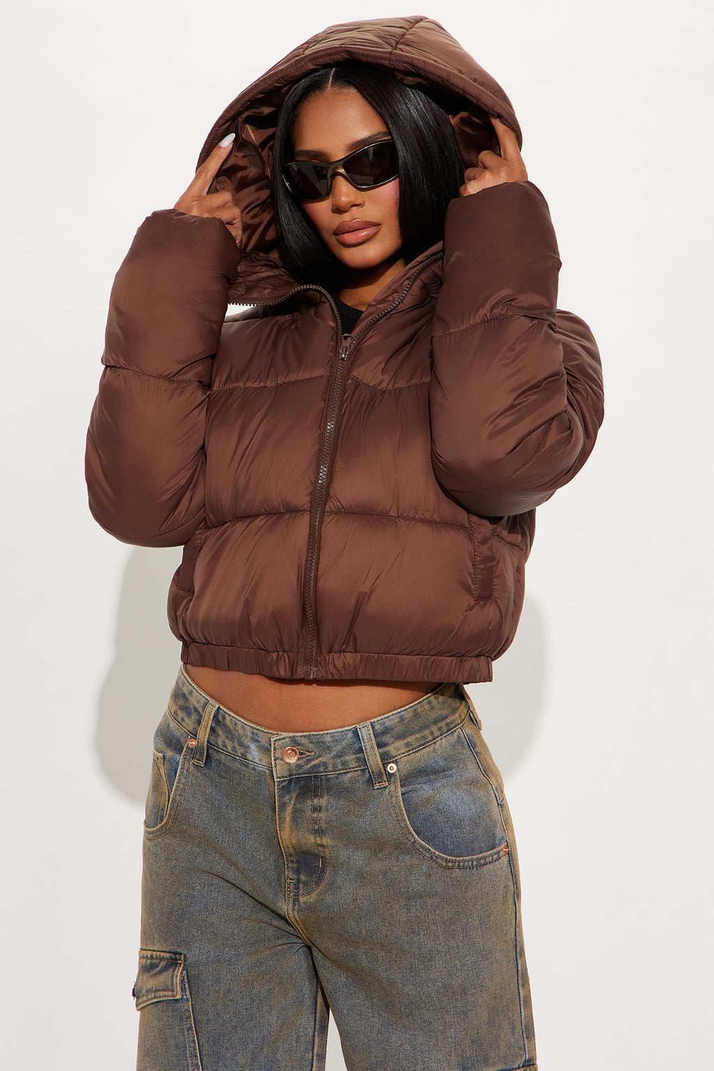 Up And About Puffer Coat - Chocolate