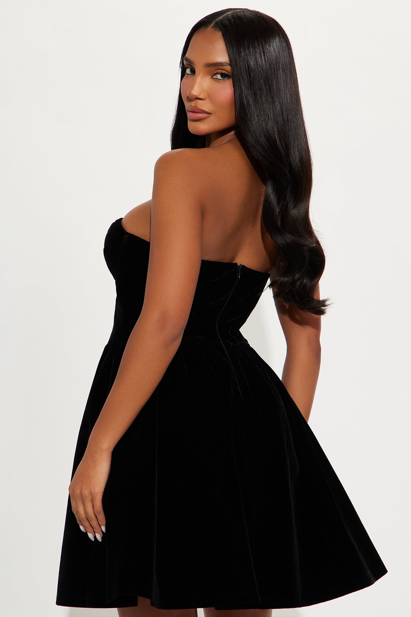 Joyce Velvet Mini Dress - Black