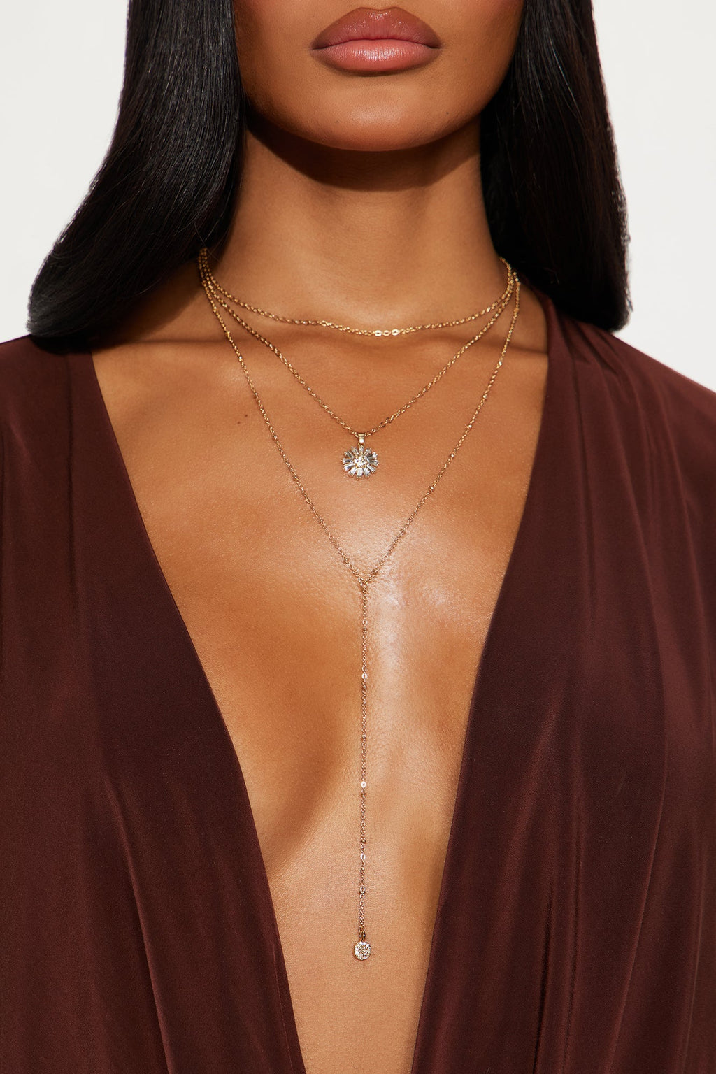 Beth Layered Lariat Necklace - Gold