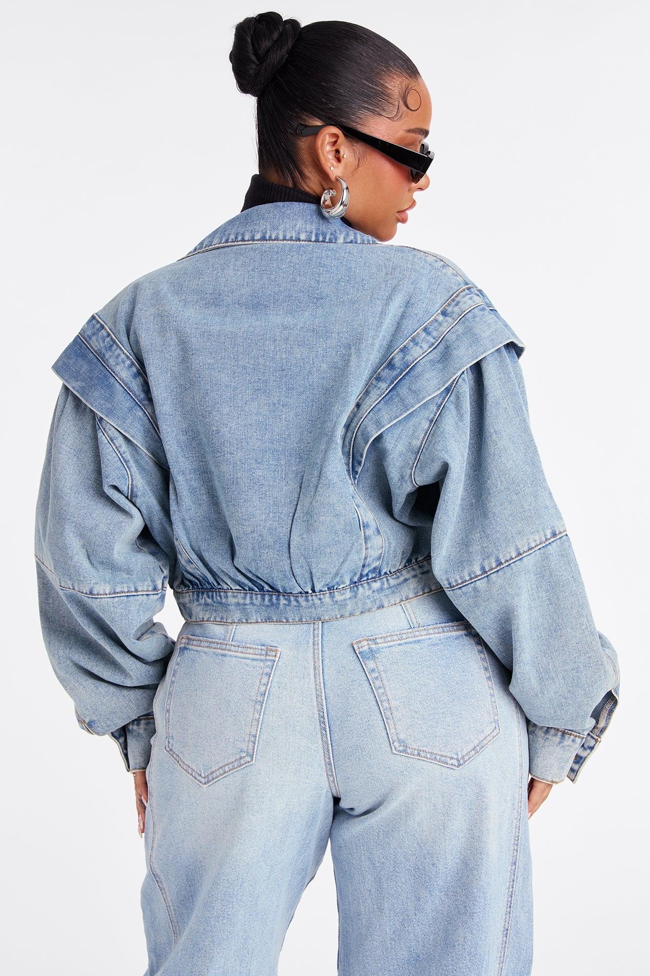 Isabelle Denim Bomber Jacket - Vintage Wash