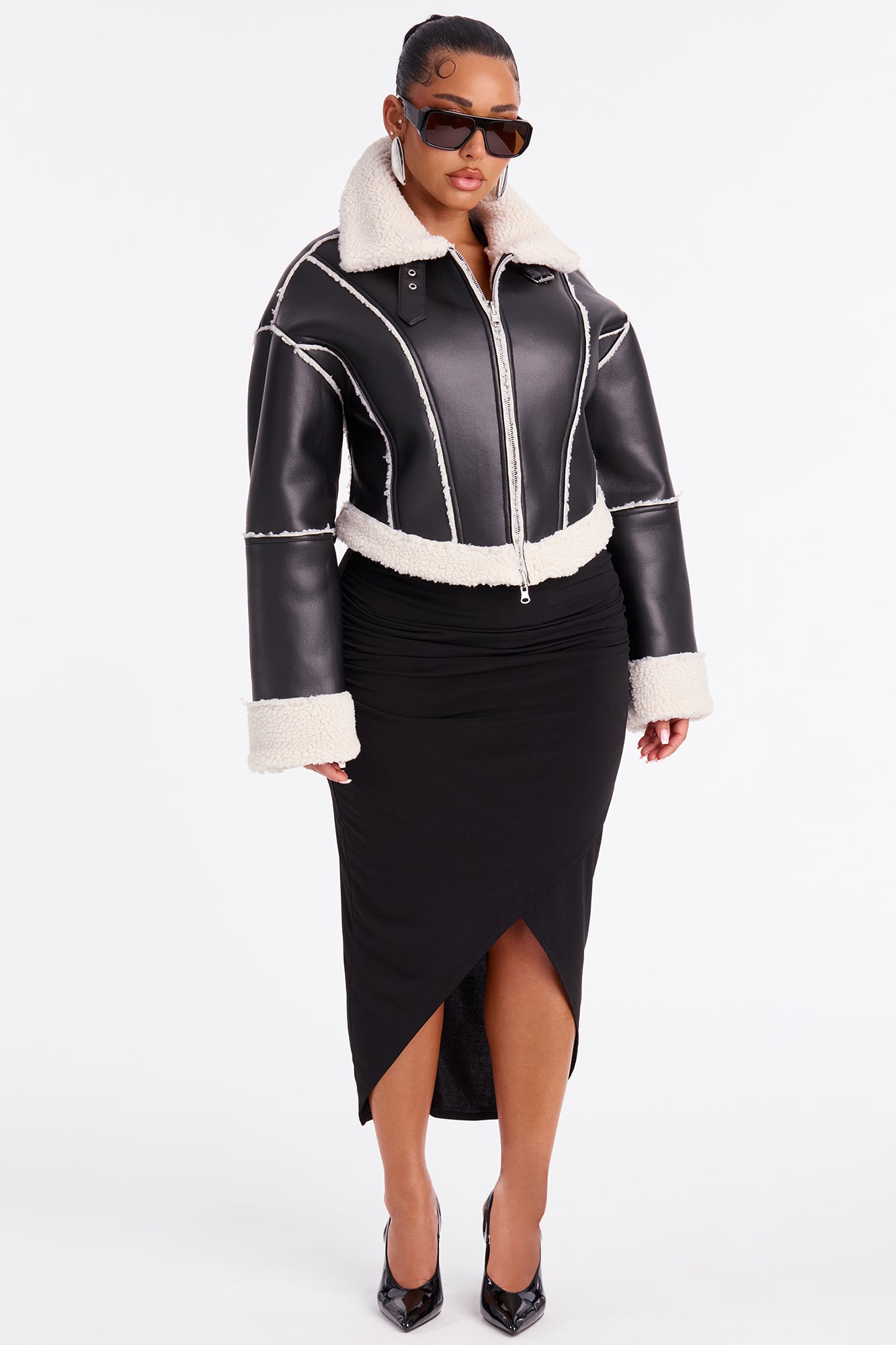 Wild Ride Reversible Faux Leather Moto Jacket - Black/combo