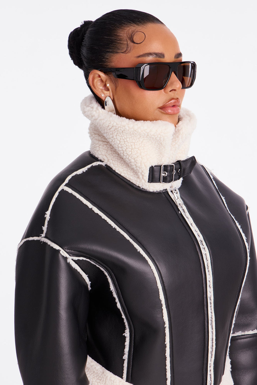 Wild Ride Reversible Faux Leather Moto Jacket - Black/combo
