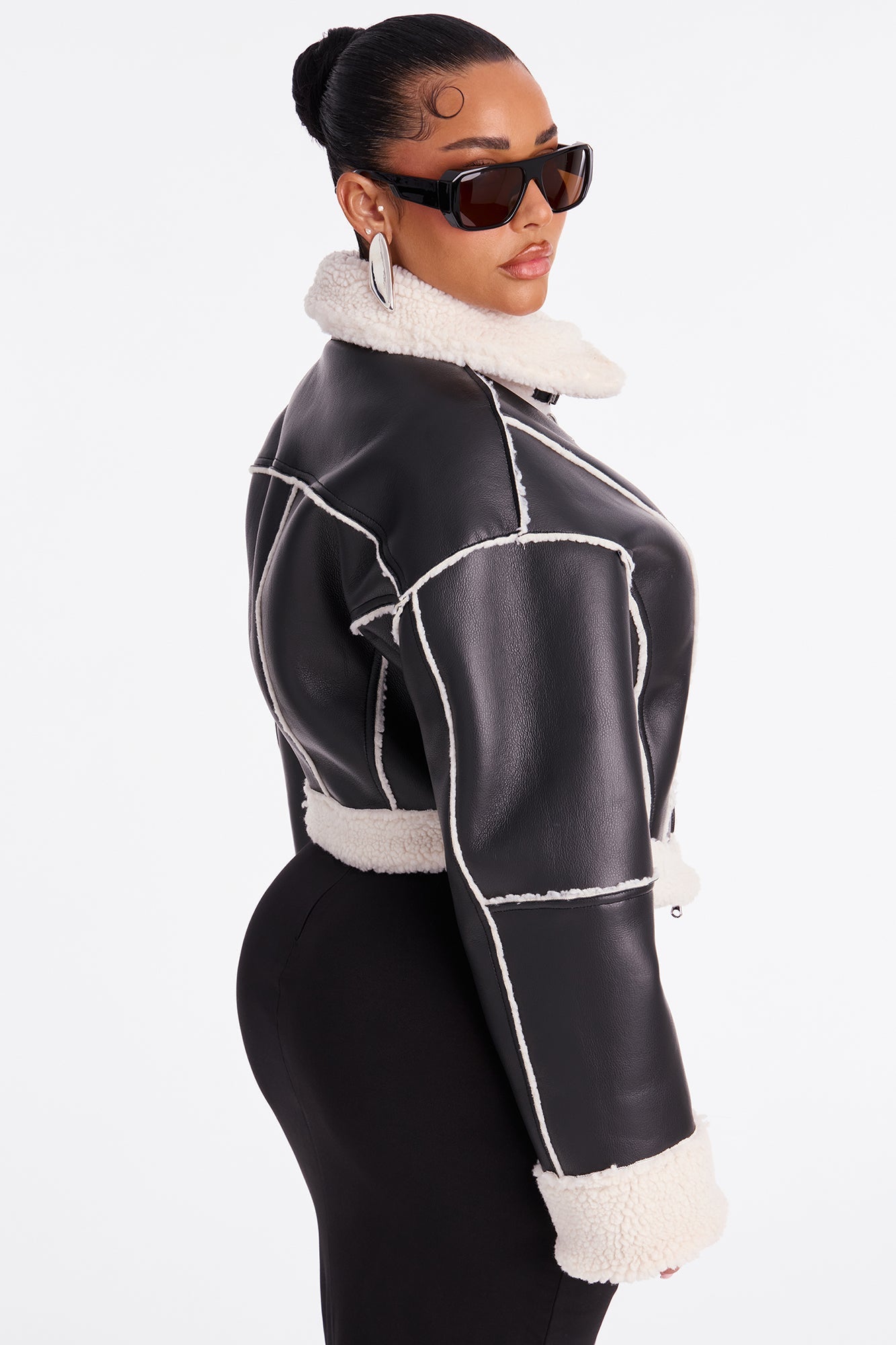 Wild Ride Reversible Faux Leather Moto Jacket - Black/combo