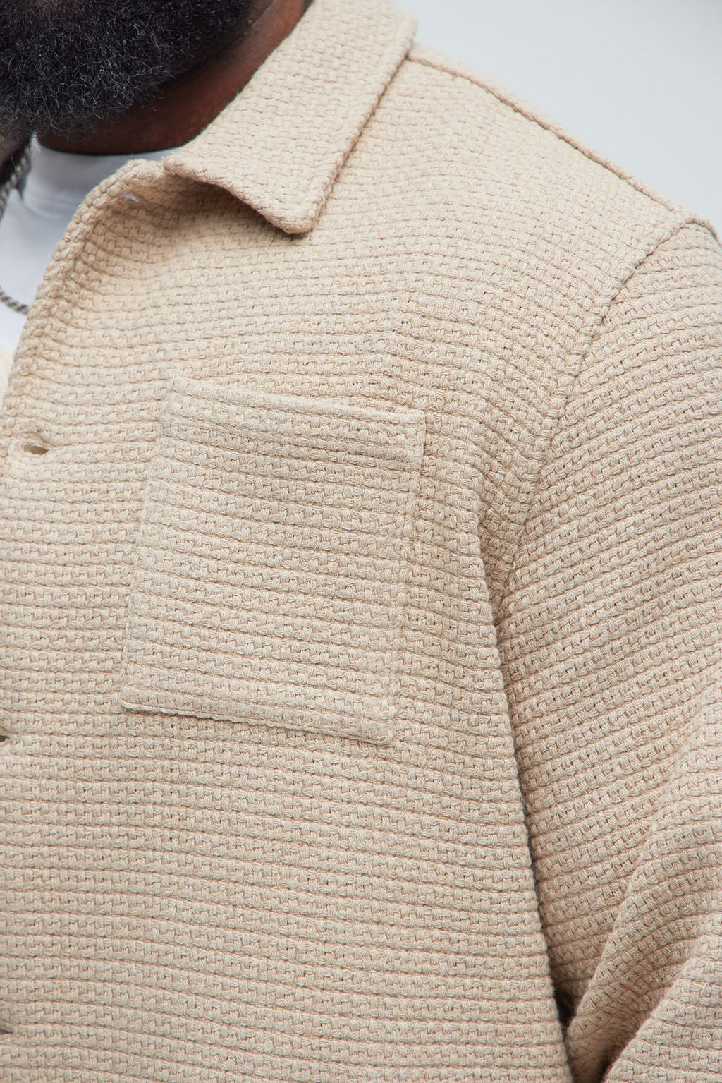 Linden Textured Button Up Shirt - Tan