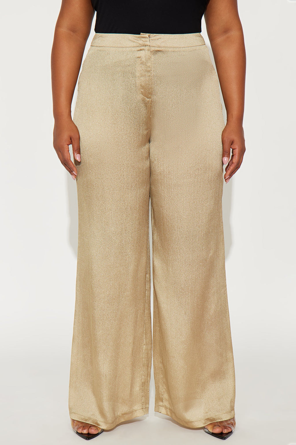 Iconic Scene Low Rise Shimmer Wide Leg Pant 33 - Gold