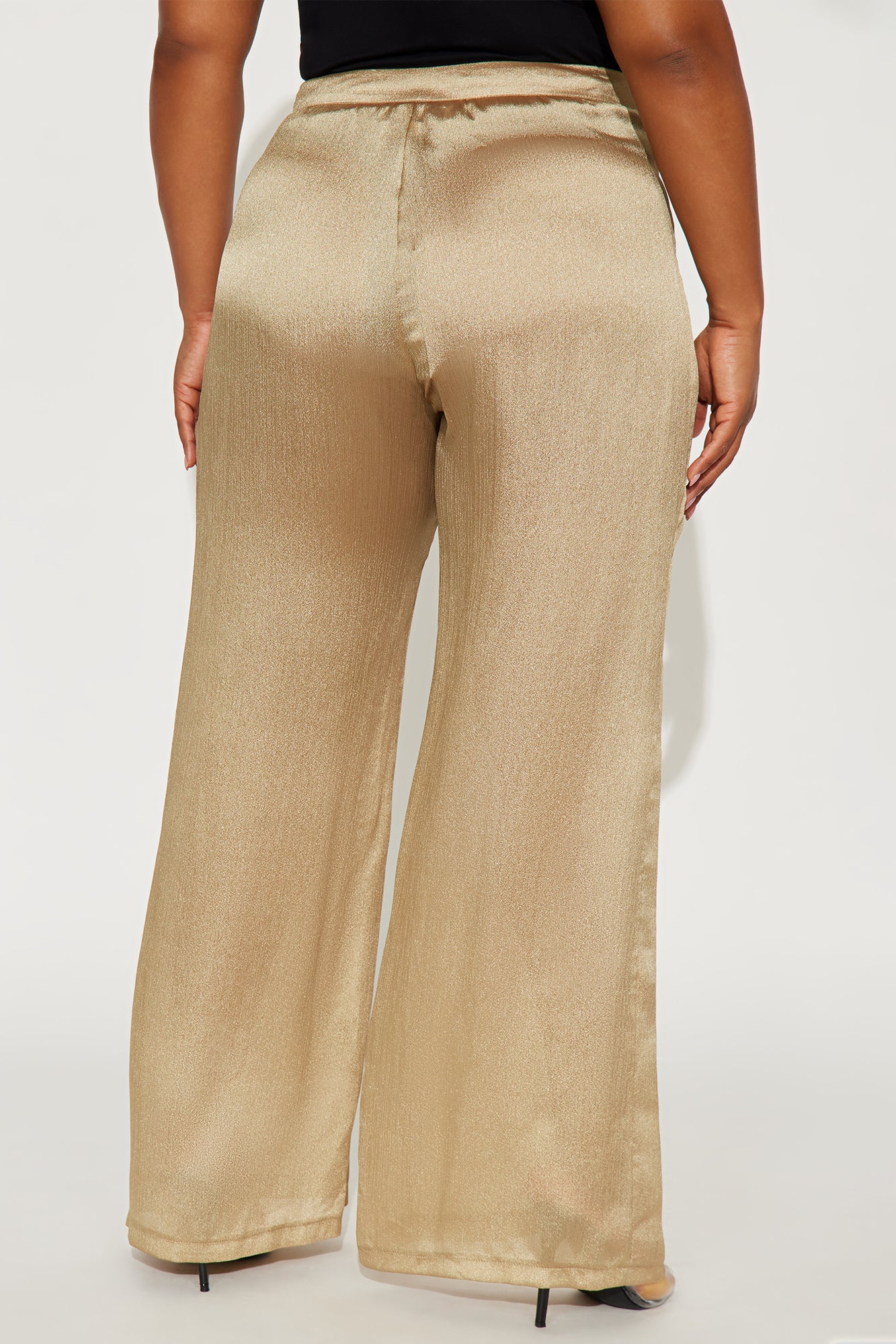 Iconic Scene Low Rise Shimmer Wide Leg Pant 33 - Gold