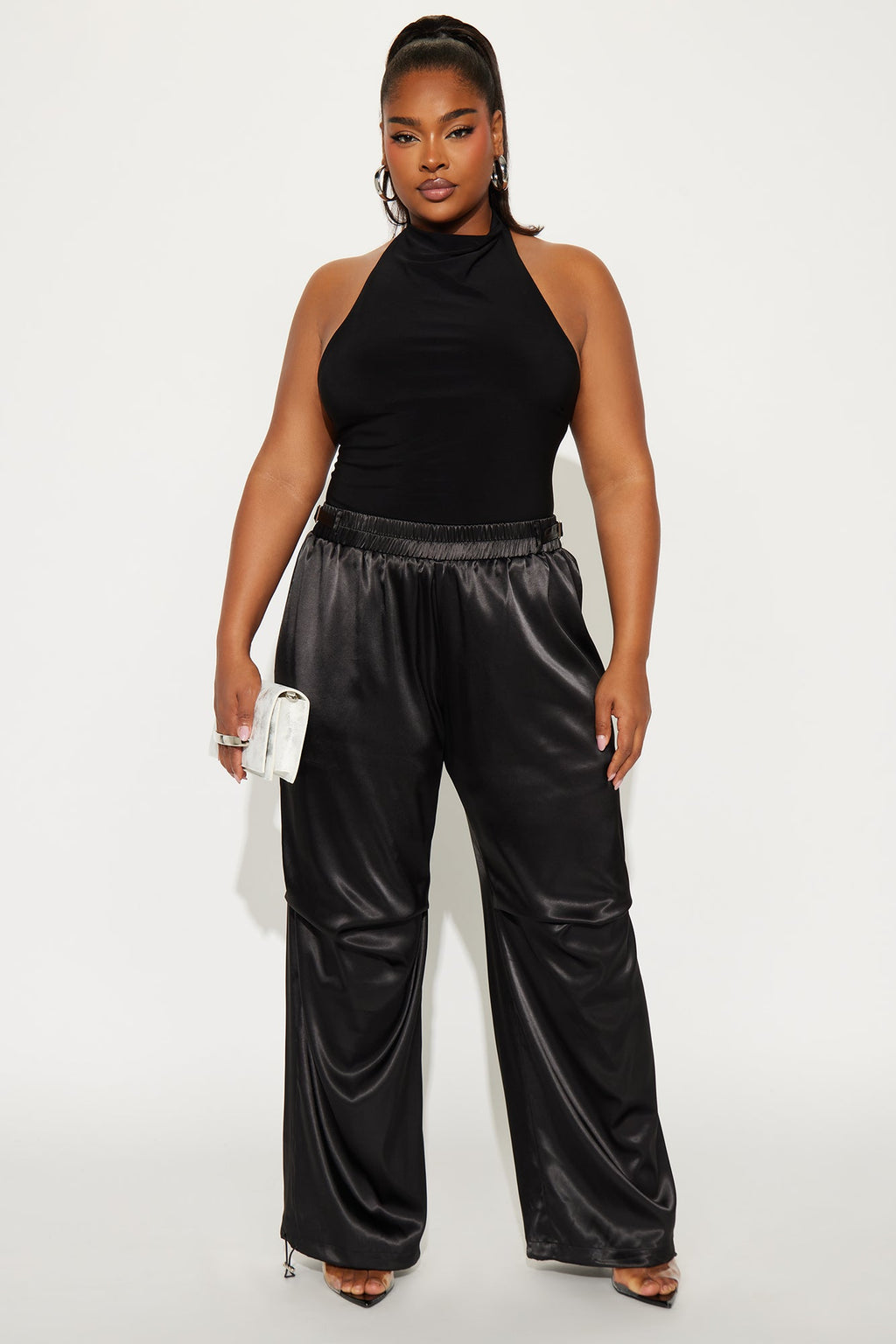 Ambitious Babe Satin Jogger Pant 32 - Black