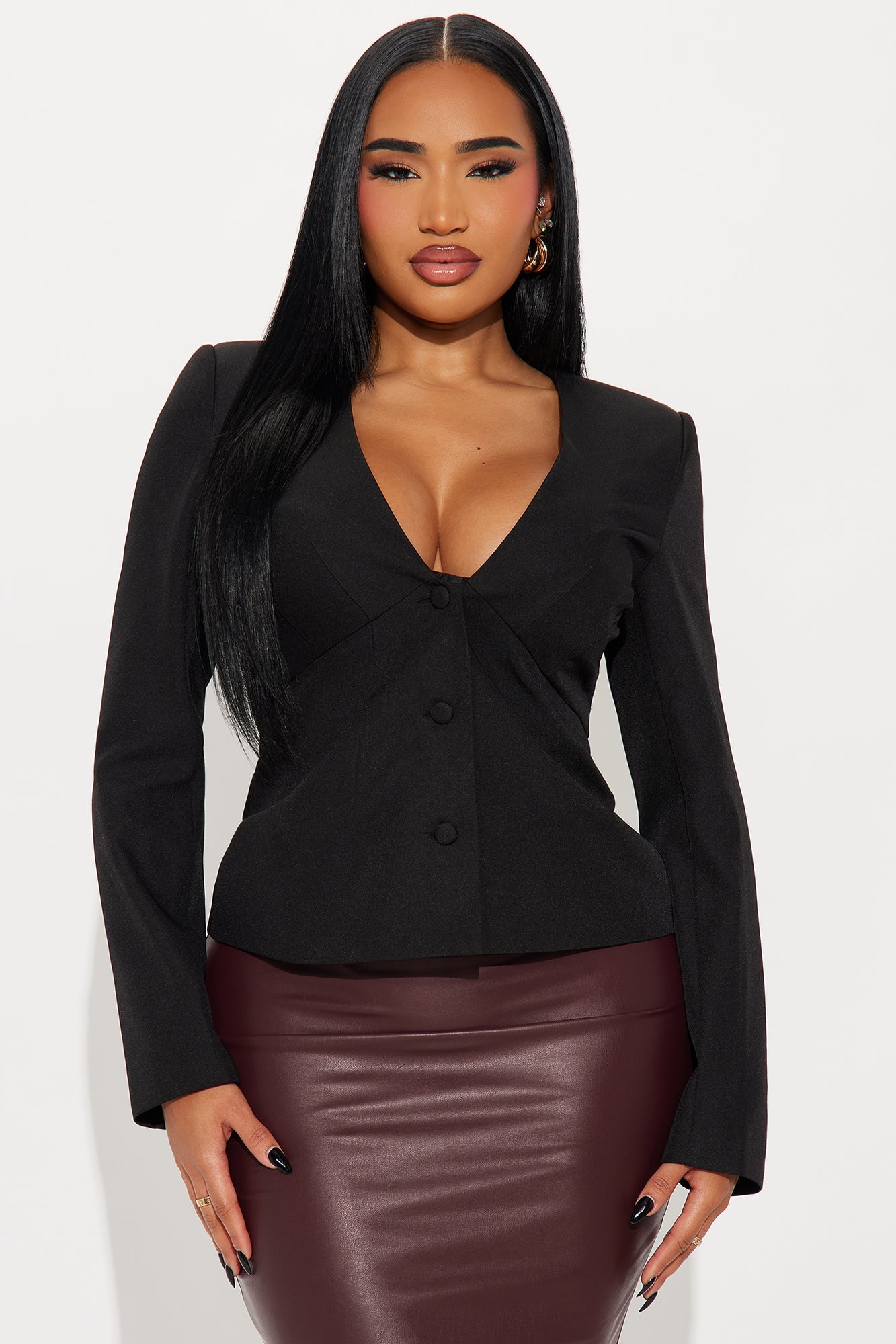 Wifey Status Twill Rigid Blazer - Black