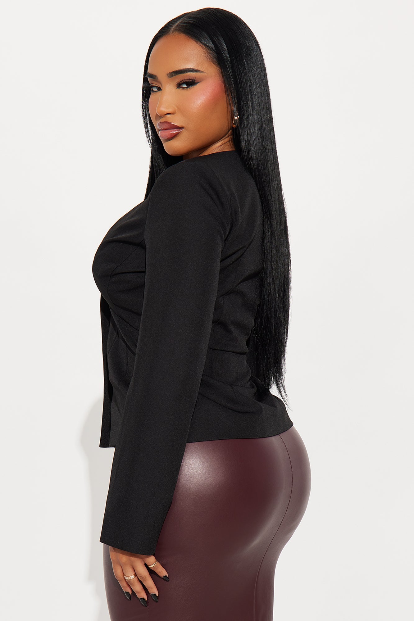 Wifey Status Twill Rigid Blazer - Black