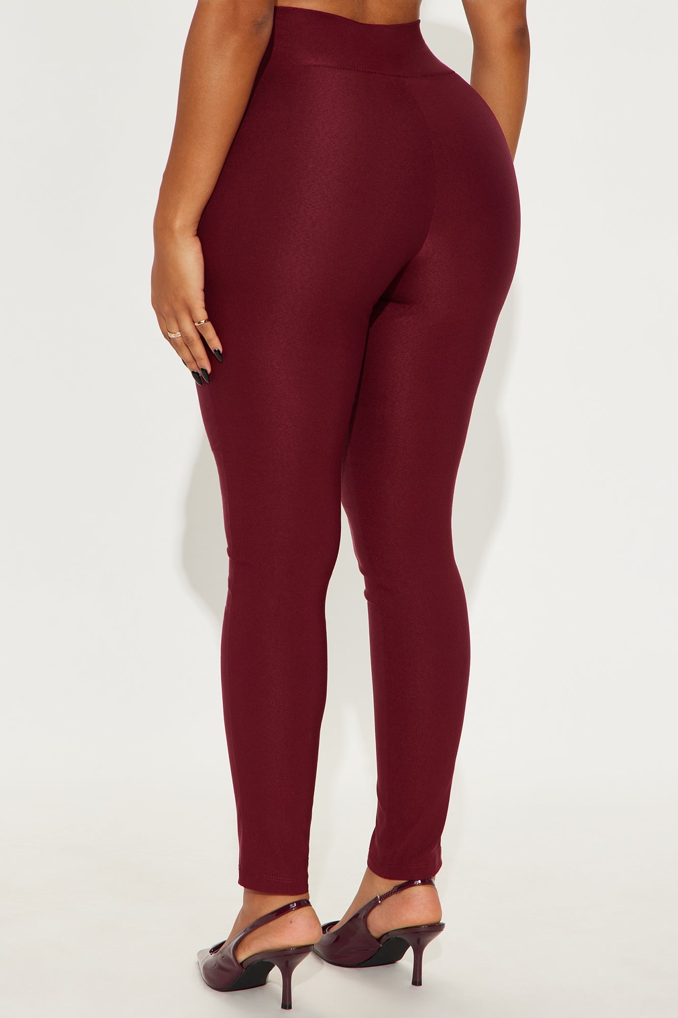 Venetian High Rise Pants - Burgundy