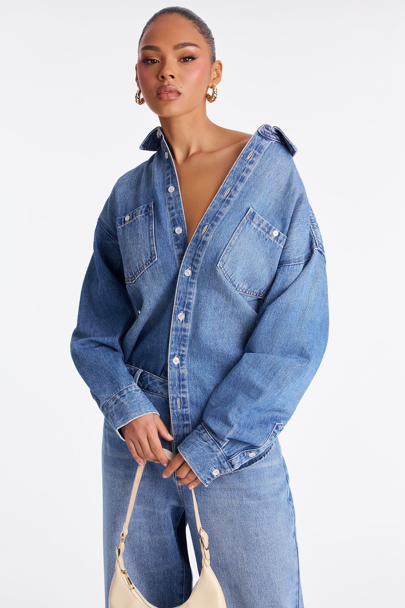 Del Rey Denim Pant Set - Medium Wash