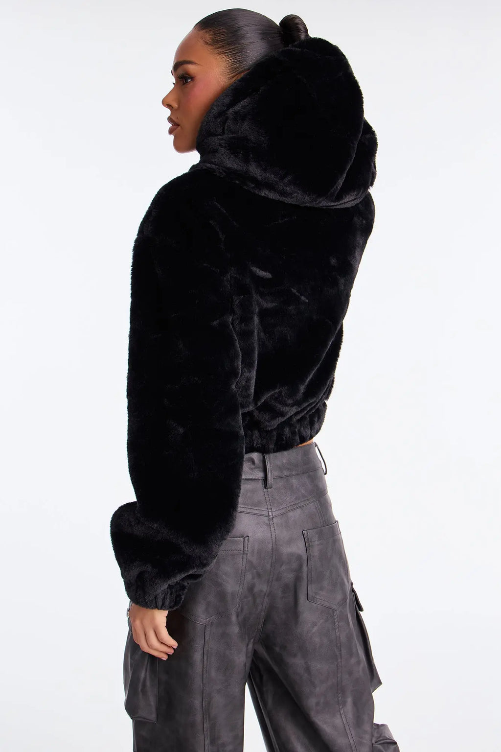 Jolie Faux Fur Jacket - Black 
