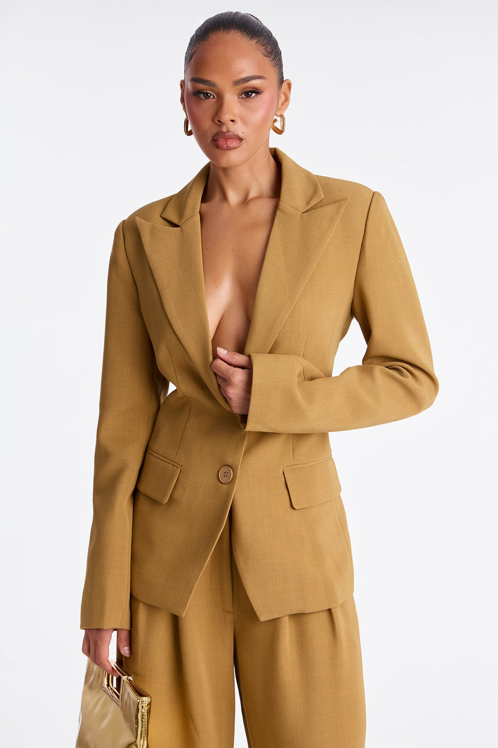 Leslie Fitted Blazer - Mustard