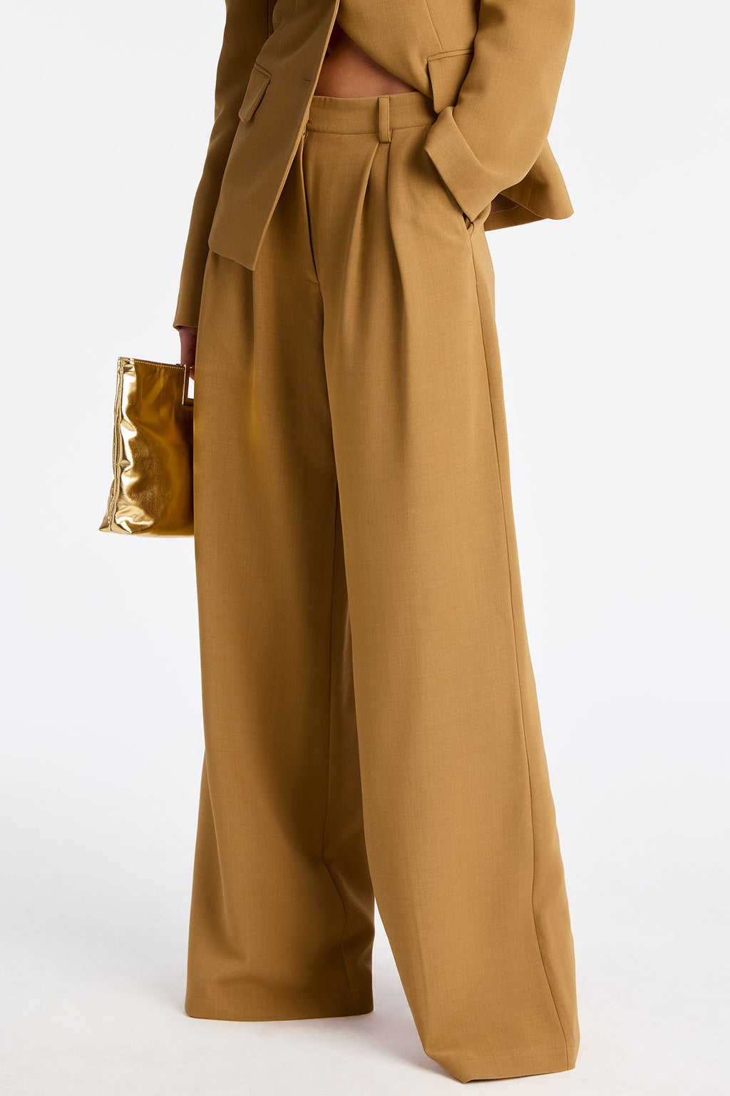 Leslie Pleated Trouser Pant 33″ - Mustard