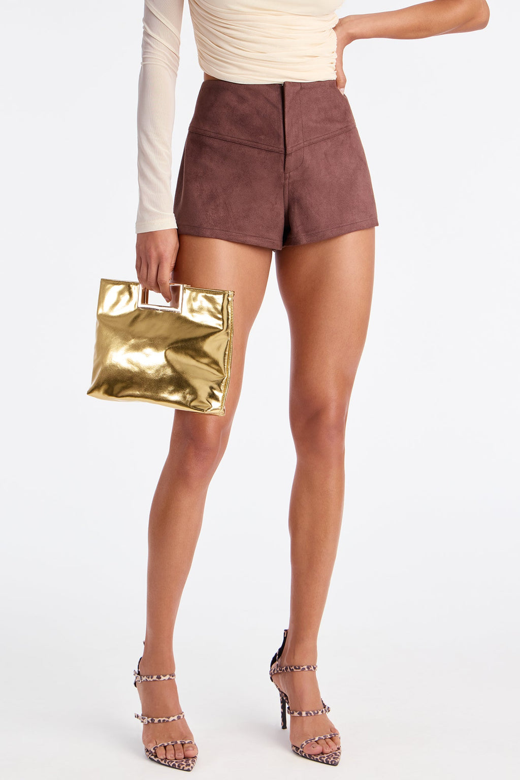 Tamara Faux Suede Micro Short - Chocolate