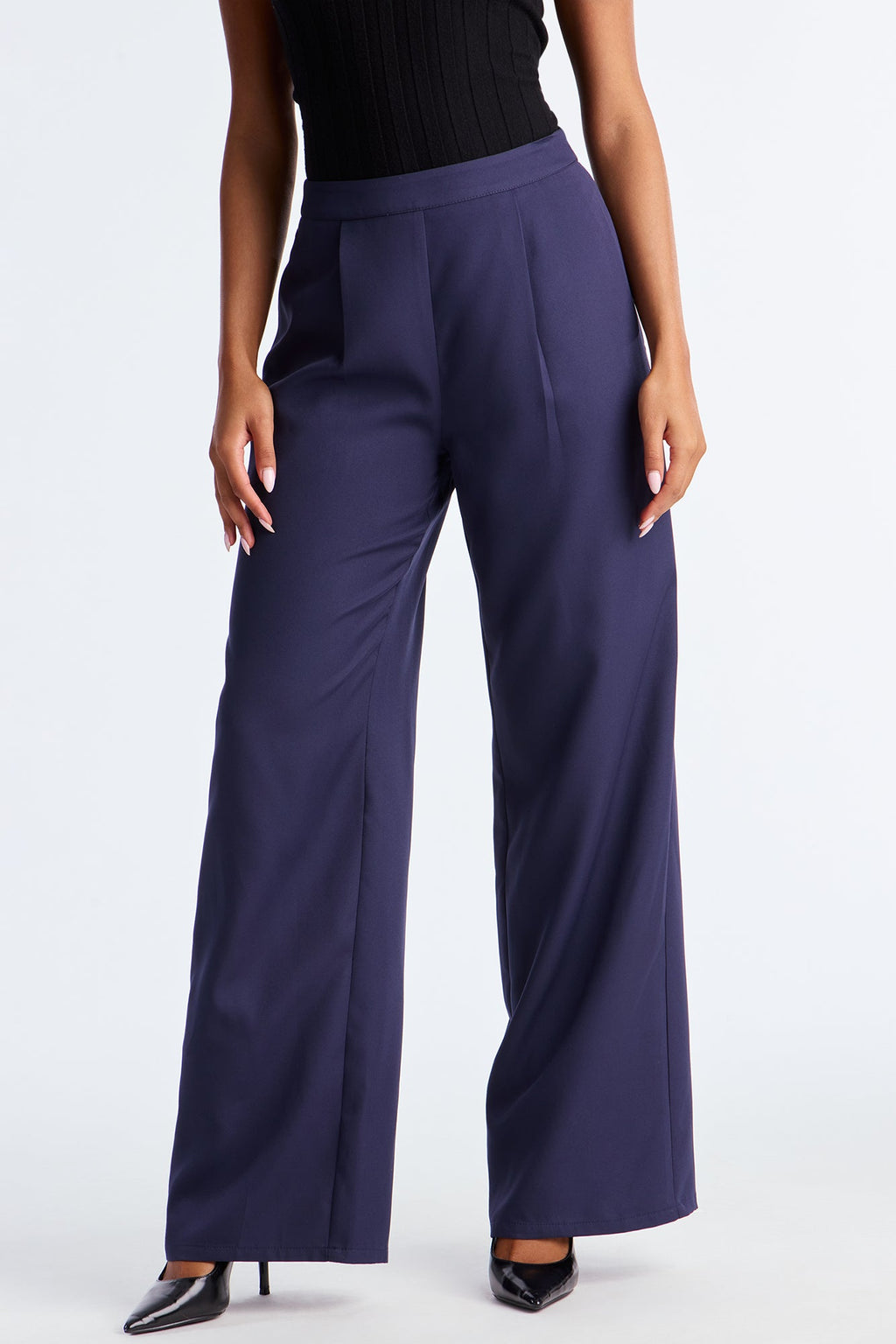 Rumor Has It Crepe Woven Wide Leg Pant 32 - Navy
