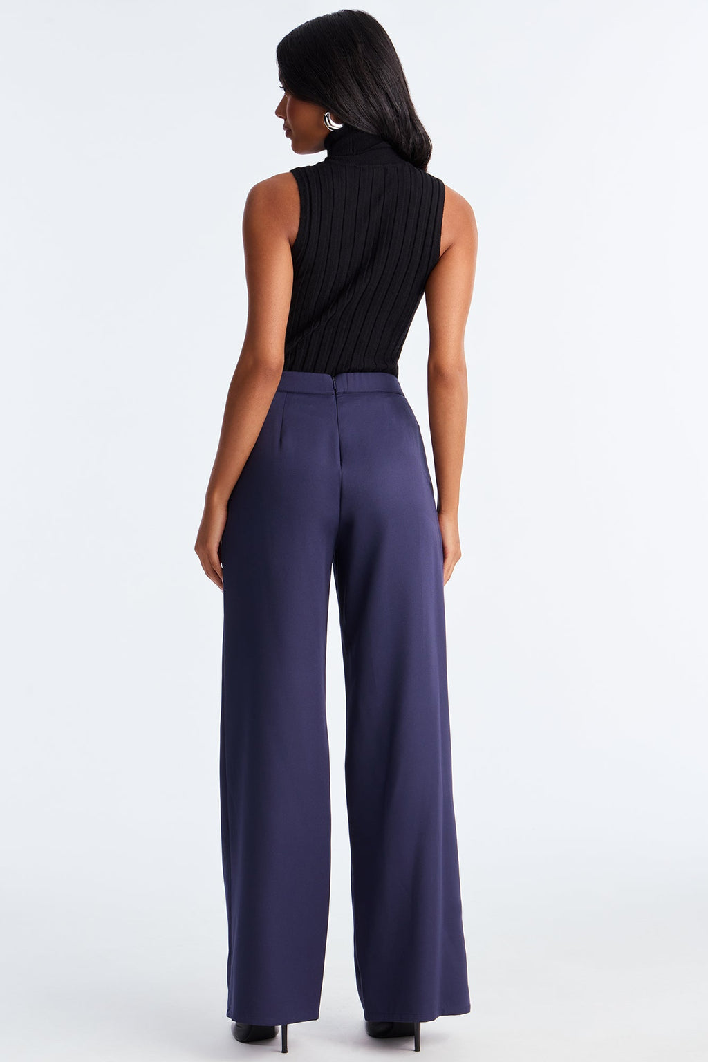 Rumor Has It Crepe Woven Wide Leg Pant 32 - Navy