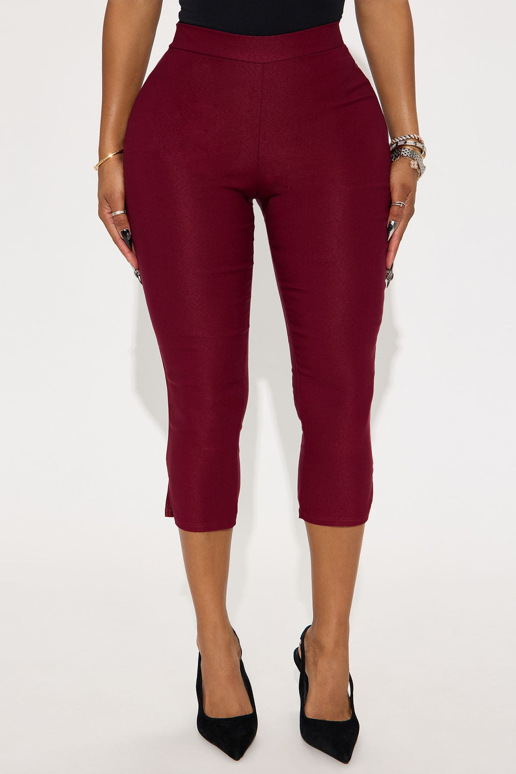 Natalia Millennium Capri Skinny Pant 20″ - Burgundy