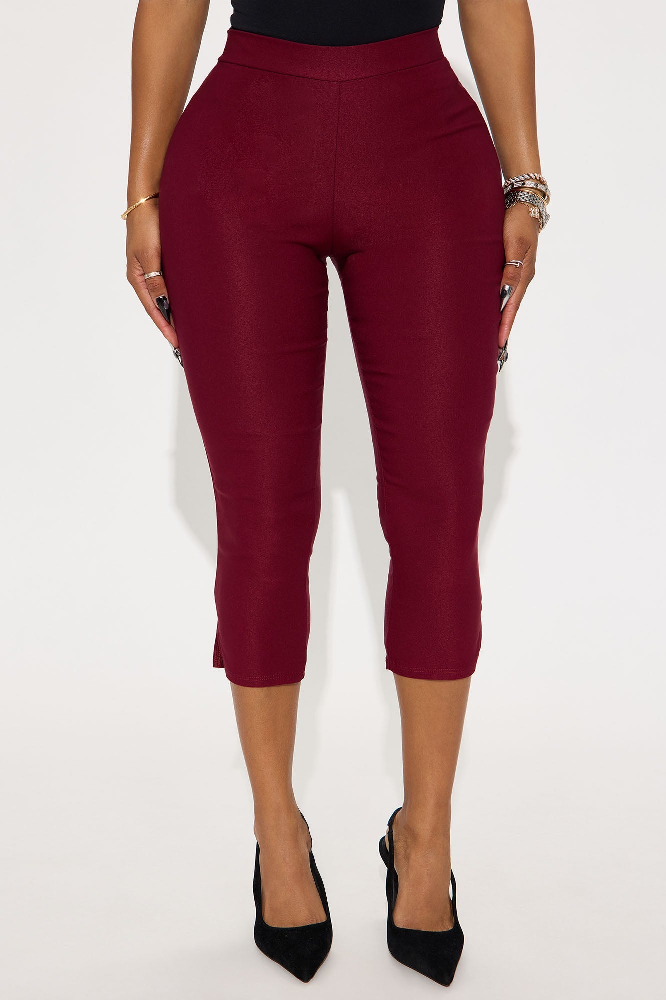 Natalia Millennium Capri Skinny Pant 20″ - Burgundy