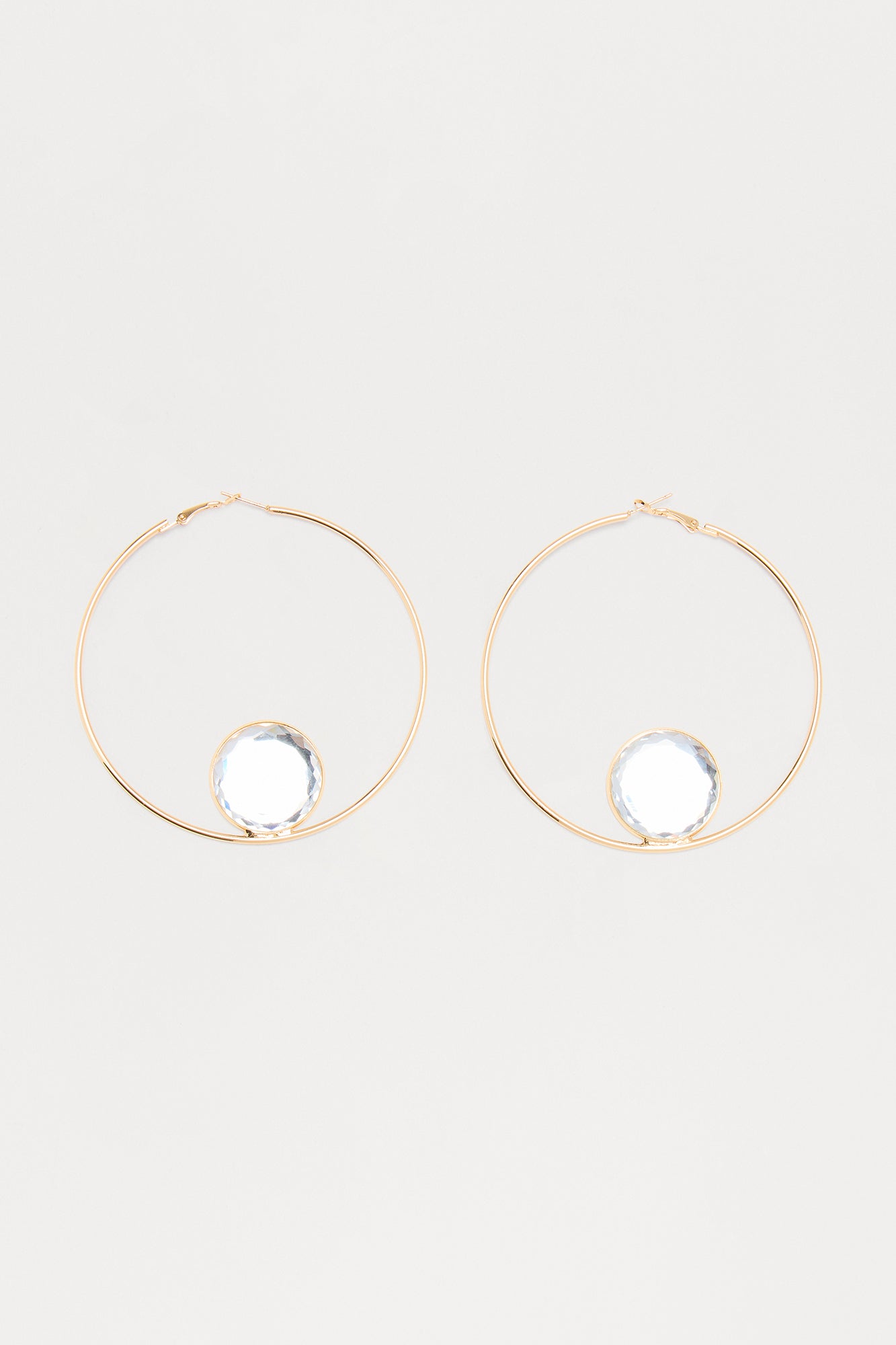 Out For The Night Rhinestone Hoop Earrings - Gold