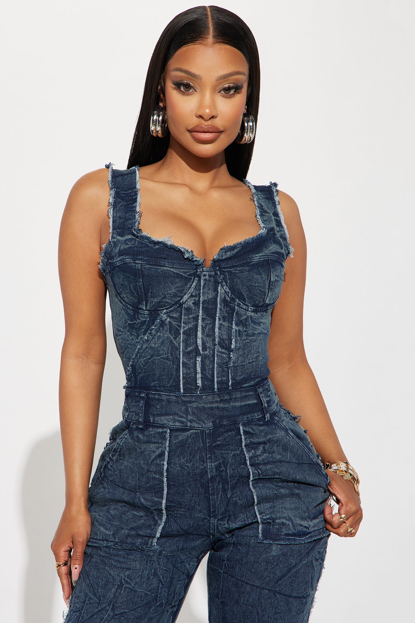 Trust Issues Denim Jumpsuit - Dark Wash