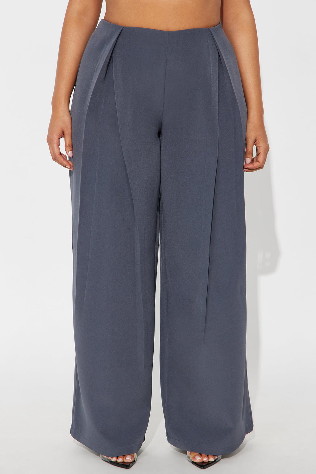 Eyes Set On You Pleated Wide LegTrouser Pant 33 - Charcoal