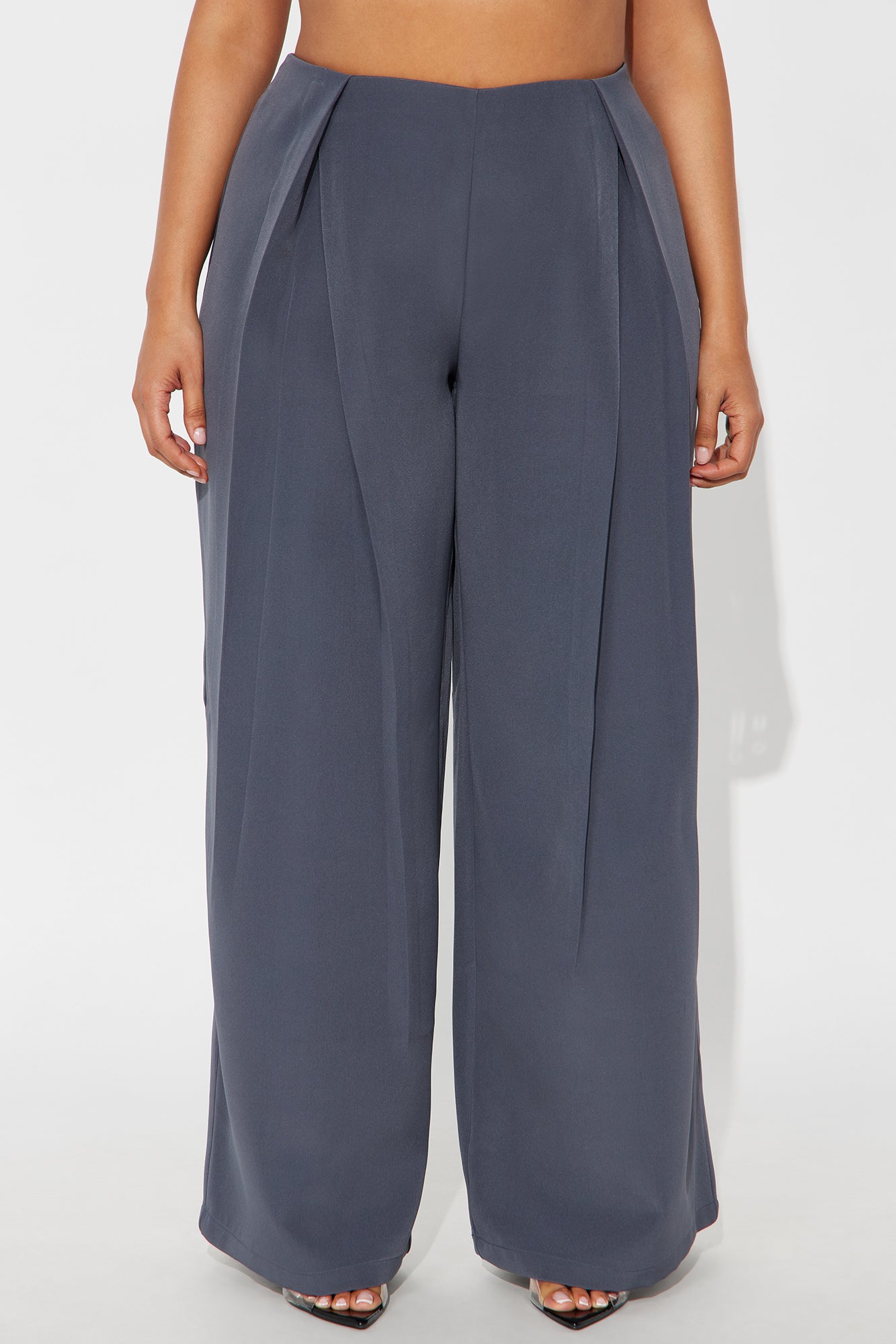 Eyes Set On You Pleated Wide LegTrouser Pant 33 - Charcoal