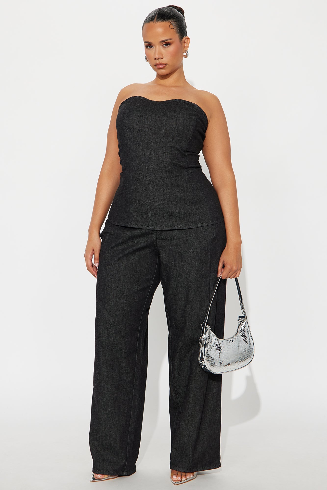 Mid Day Moves Stretch Denim Pant Set - Dark Wash