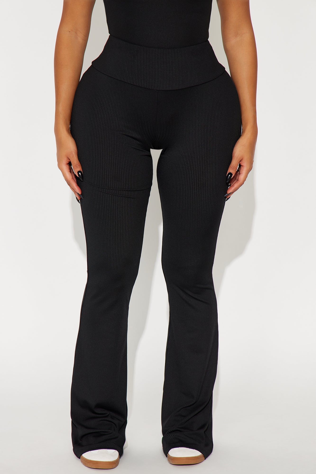 Tall Amber Ribbed Flare Pant - Black 