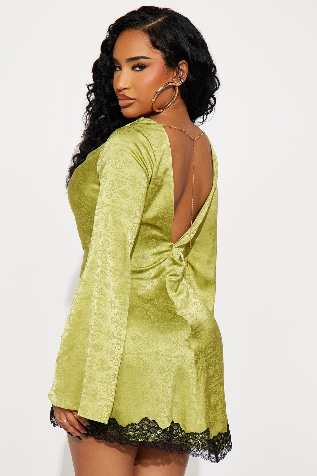 Tall Heading Out Satin Mini Dress - Sage